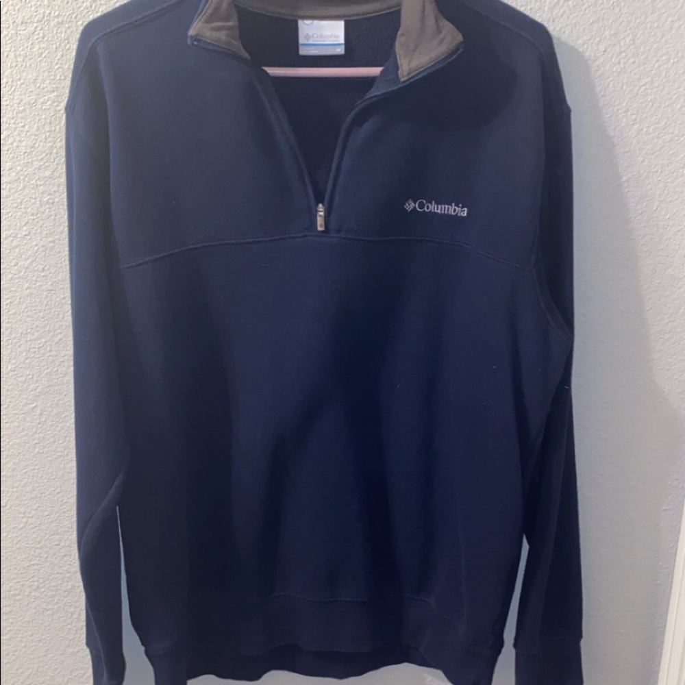 Navy blue half zip pullover